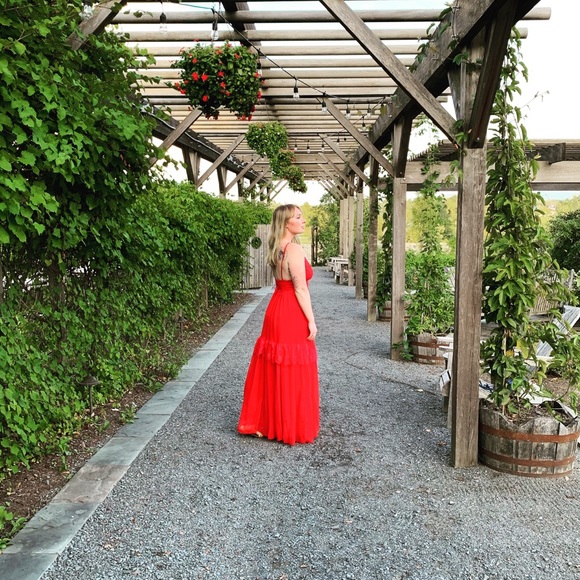 Lulus Full Length Red Dress - Picture 1 of 2